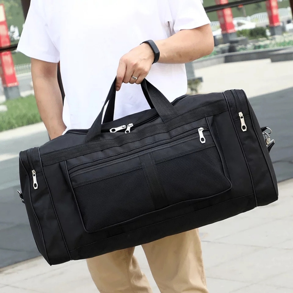 Black Weekender Duffle Gym Travel Bag